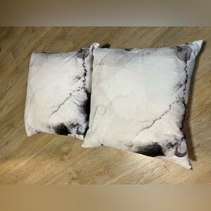 2 throw pillows that came with our couch.